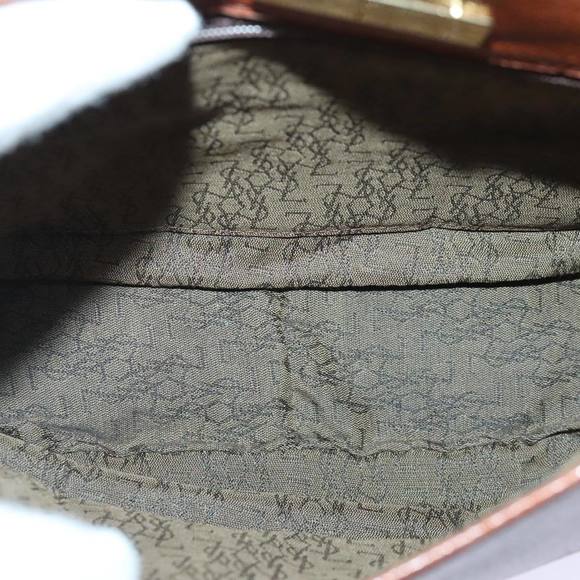 SAINT LAURENT Shoulder Bag Leather Brown Gold Auth 93349 - Picture 12 of 16